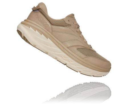 Hoka Bondi Leather Road - Tenis Corrida Estrada Mulher Marrom | PT-5UD7WCF